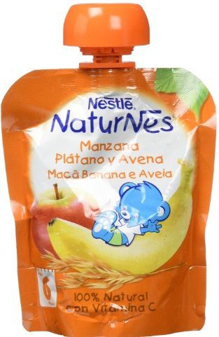 Sachet Naturnes Apfel Bananen Haferflocken 6 Monate 90 gr